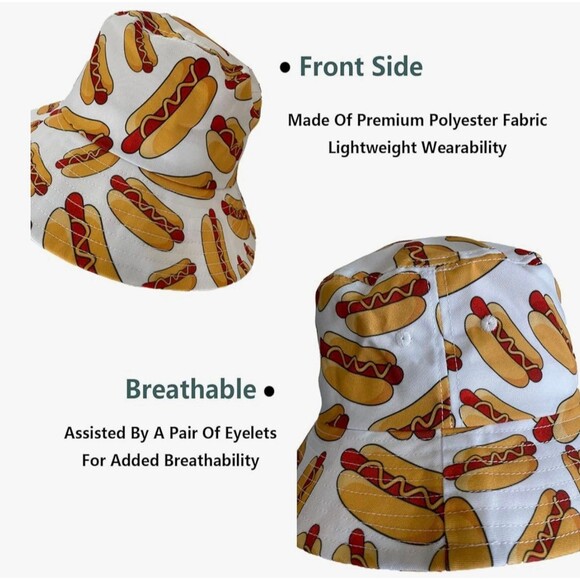 Hot Dog Packable Unisex Bucket Hat New In Package - Picture 2 of 5